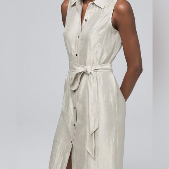 NWT WHBM Metallic Shirt Dress Sz 0 - Picture 3 of 15